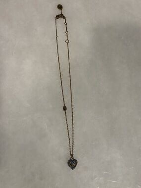 Juicy Couture Gold-Tone Heart Necklace with Blue Crystals